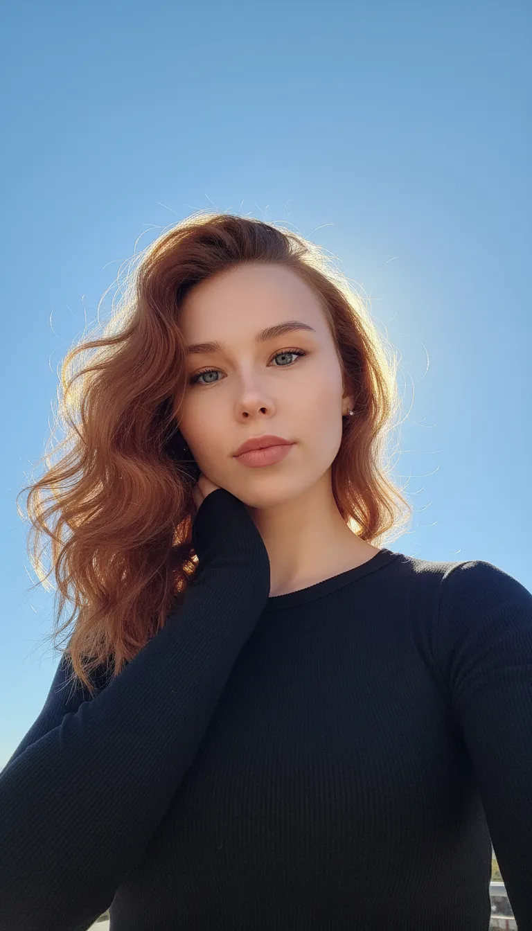 Селфи на фоне неба онлайн фотосессия